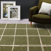 Asiatic Olive Albany Grid Hand-Tufted Wool Rug