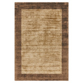 Asiatic Mocha Blade Border Hand-Woven Viscose Rug