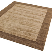 Asiatic Mocha Blade Border Hand-Woven Viscose Rug