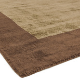 Asiatic Mocha Blade Border Hand-Woven Viscose Rug