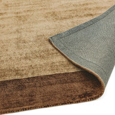 Asiatic Mocha Blade Border Hand-Woven Viscose Rug