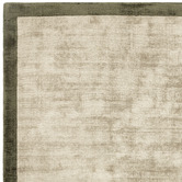 Asiatic Olive Blade Border Hand-Woven Viscose Rug