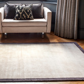 Asiatic Charcoal Blade Border Hand-Woven Viscose Rug