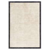Asiatic Charcoal Blade Border Hand-Woven Viscose Rug