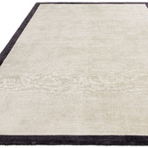 Asiatic Charcoal Blade Border Hand-Woven Viscose Rug