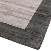 Asiatic Charcoal Blade Border Hand-Woven Viscose Rug