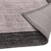 Asiatic Charcoal Blade Border Hand-Woven Viscose Rug