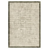 Asiatic Olive Blade Border Hand-Woven Viscose Rug