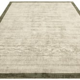 Asiatic Olive Blade Border Hand-Woven Viscose Rug