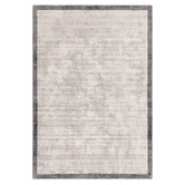 Asiatic Grey Blade Border Hand-Woven Viscose Rug
