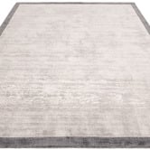 Asiatic Grey Blade Border Hand-Woven Viscose Rug
