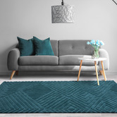 Asiatic Teal Hague Chevron Hand-Tufted Wool Rug