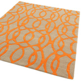 Asiatic Orange Matrix Wire Hand-Tufted Wool Rug
