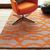Asiatic Orange Matrix Wire Hand-Tufted Wool Rug