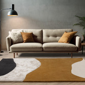 Asiatic Ochre Matrix Hand-Tufted Wool &amp; Viscose Rug