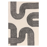 Asiatic Black Matrix Arch Hand-Tufted Wool Rug