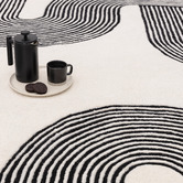 Asiatic Black Matrix Arch Hand-Tufted Wool Rug