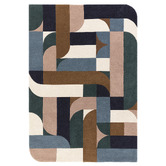 Asiatic Multicolour Matrix Klotski Hand-Tufted Wool Rug