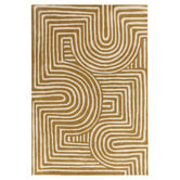 Asiatic Ochre Reef Curve Hand-Tufted Wool Rug