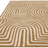 Asiatic Ochre Reef Curve Hand-Tufted Wool Rug