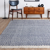 Asiatic Navy Vigo Flat Weave Wool-Blend Rug