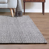 Asiatic Black &amp; White Ives Flat Weave Cotton &amp; Jute Rug