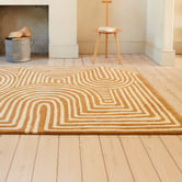 Asiatic Ochre Reef Curve Hand-Tufted Wool Rug