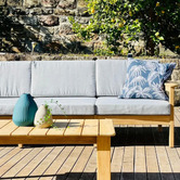 Warwilla Living 3 Seater Rome Teak Wood Outdoor Sofa