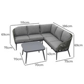 Warwilla Living 5 Seater Nava Outdoor Modular Lounge Set