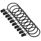 Drapes &amp; Co Innov Drape Black Steel Curtain Rings with Clip