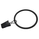 Drapes &amp; Co Innov Drape Black Steel Curtain Rings with Clip