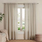 Drapes &amp; Co Flax Light Filtering Multi Header Single Panel Curtain