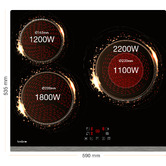 Linarie Appliances Linarie Nice 60cm Black Ceramic Cooktop With 3 Heat Zones
