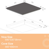 Linarie Appliances Linarie Nice 60cm Black Ceramic Cooktop With 3 Heat Zones