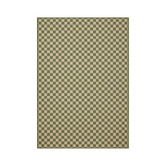 Double Sage Checks Machine Washable Indoor/Outdoor Rug