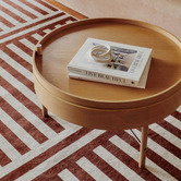 Double Brown Plinth Machine Washable Rug