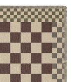 Double Burgundy Checkered Machine Washable Rug