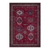 Double Crimson Parts Machine Washable Rug