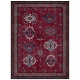 Double Crimson Parts Machine Washable Rug