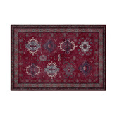 Double Crimson Parts Machine Washable Rug