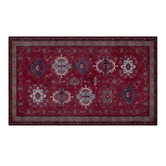 Double Crimson Parts Machine Washable Rug