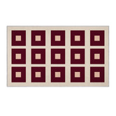 Double Red Square Machine Washable Rug
