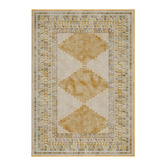 Double Mustard Diamond Machine Washable Rug