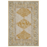 Double Mustard Diamond Machine Washable Rug
