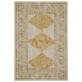Double Mustard Diamond Machine Washable Rug