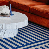 Double Royal Blue Plinth Machine Washable Rug