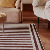 Double Brown Plinth Machine Washable Rug