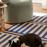 Double Royal Blue Plinth Machine Washable Rug