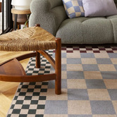 Double Checkered Machine Washable Rug