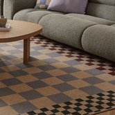 Double Checkered Machine Washable Rug